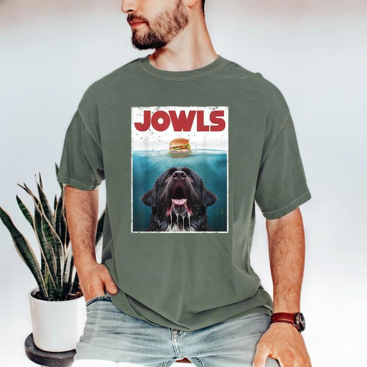 Newfoundland Dog Newfie Lab Jowls Burger Dog Mom Dad Men's Comfort Colors T-Shirt