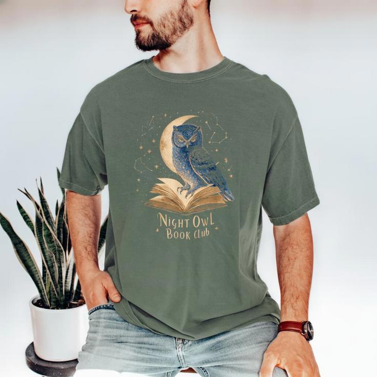 Night Owl Book Club Crescent Moon Late Night Reading Men's Comfort Colors T-Shirt