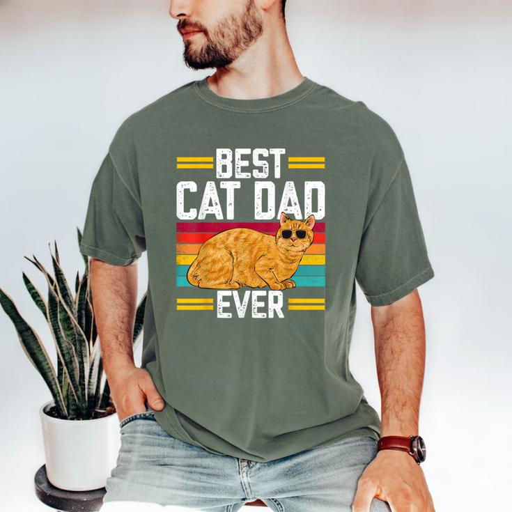 Orange Cat Best Cat Dad Ever Orange Tabby Cat Men's Comfort Colors T-Shirt