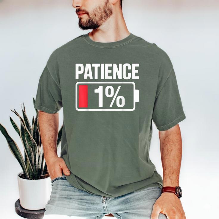 Patience 1 Battery Low Mood Tired Introvert Humor Men's Comfort Colors T-Shirt