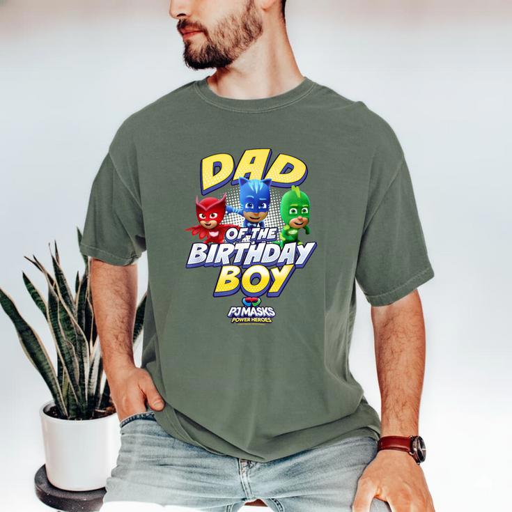 PJ Masks Group Shot Dad Of The Birthday Boy Logo Men's Comfort Colors T-Shirt
