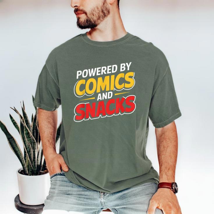 Powered By Comics And Snacks Comic Book Lover Men's Comfort Colors T-Shirt