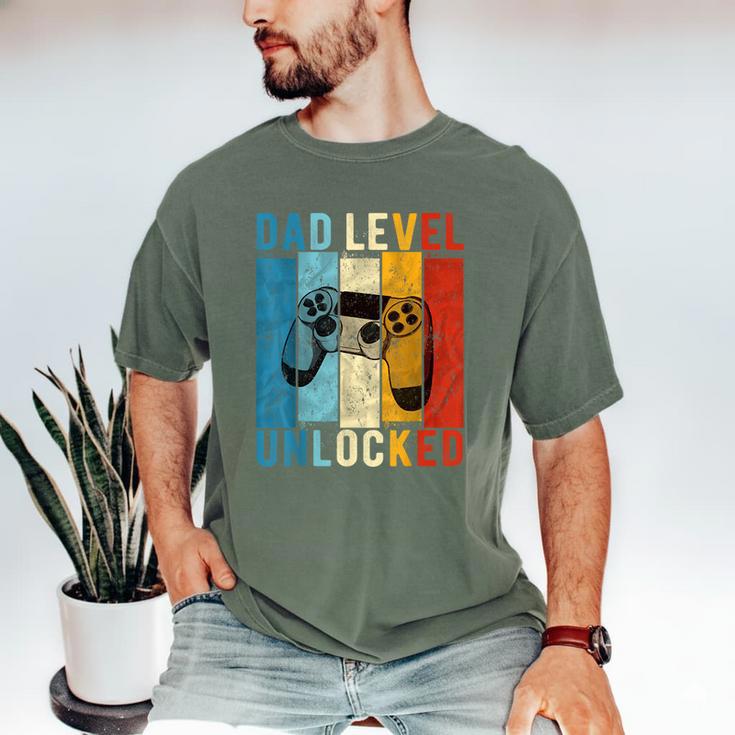 Pregnancy Announcement Dad Level Unlocked New Daddy Father Men's Comfort Colors T-Shirt