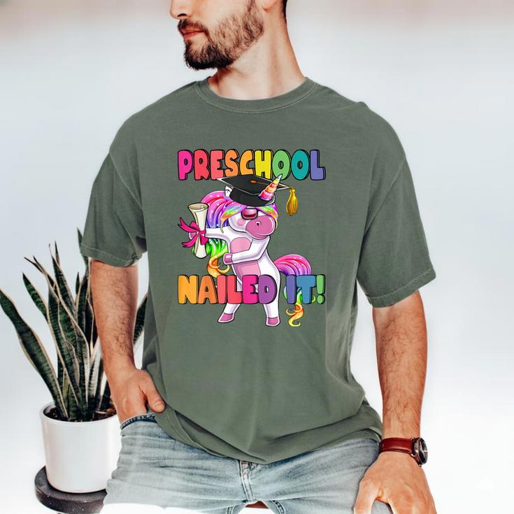 Preschool Nailed It Flossing Unicorn Graduation Shirt Men's Comfort Colors T-Shirt