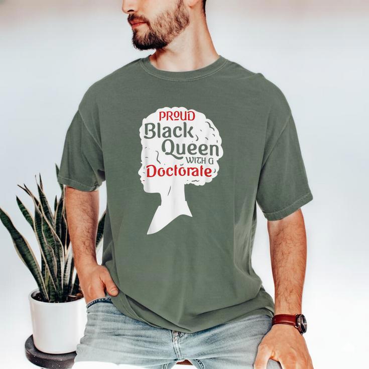 Proud Queen Shirt PhD Graduation Afro Doctorate Men's Comfort Colors T-Shirt