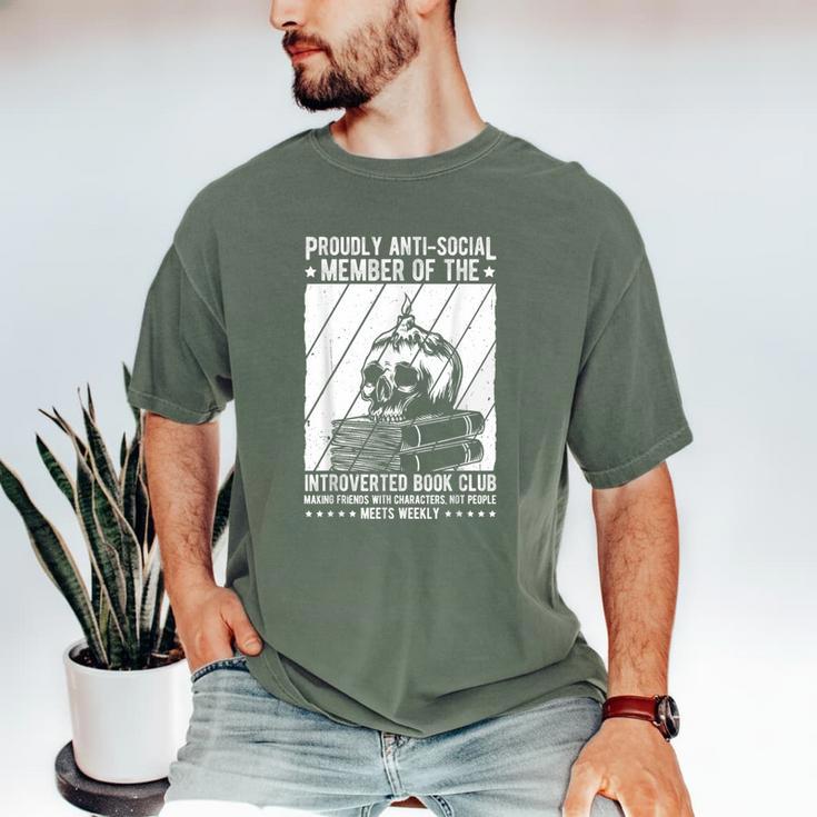 PROUDLY ANTI-SOCIAL MEMBER OF THE Introverted Book Club Men's Comfort Colors T-Shirt