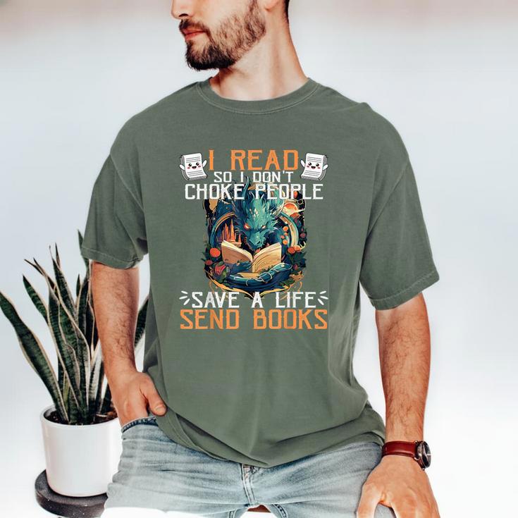 Reading Readers I Read Send Books Dragon Bookworm Tee Men's Comfort Colors T-Shirt