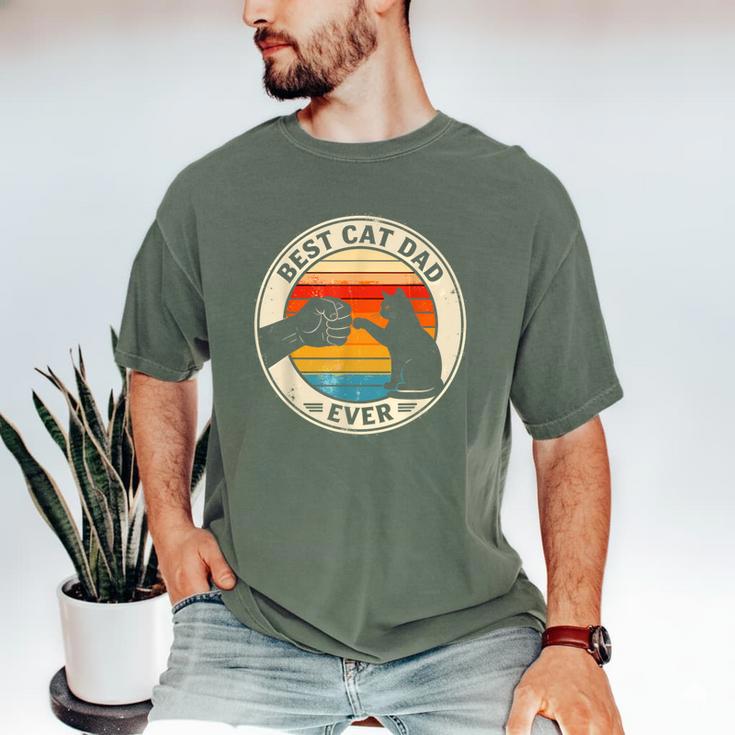 Retro Cat Dad Ever Cats Lovers For Men Women And Kids Men's Comfort Colors T-Shirt