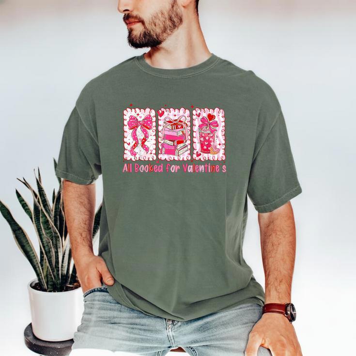 Retro Coquette Bow All Booked For Valentines Book Lover Cute Men's Comfort Colors T-Shirt