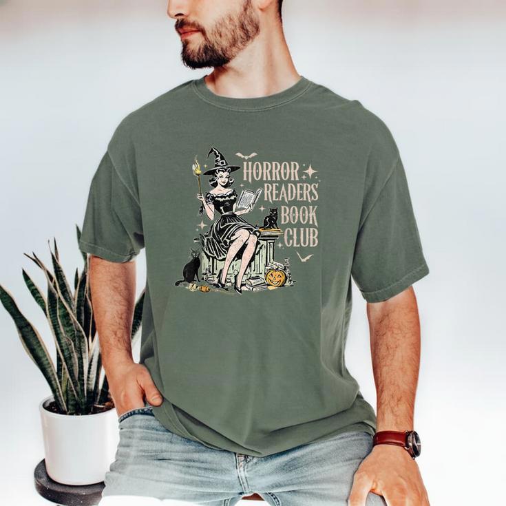 Retro Scary Horror Readers Book Club Spooky Halloween Men's Comfort Colors T-Shirt
