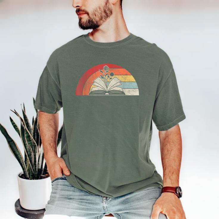 Retro Vintage Wildflowers Book Shirt Book Lover Men's Comfort Colors T-Shirt