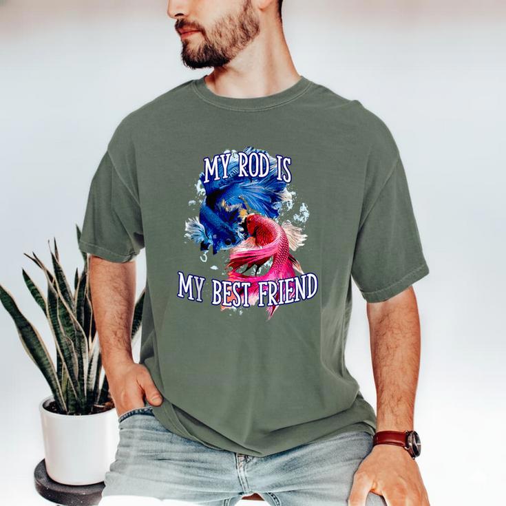 My Rod Is My Best Friend Introvert Fishing Antisocial Men's Comfort Colors T-Shirt