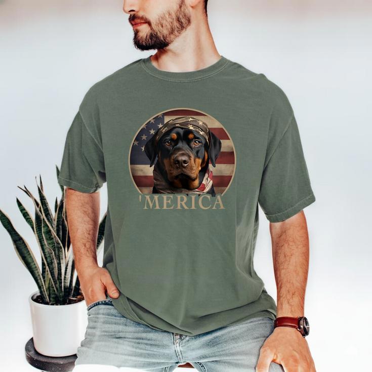 Rottie Dog Mom Dad 'Merica Rottweiler Men's Comfort Colors T-Shirt