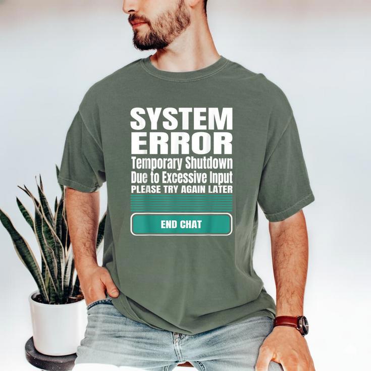 Sarcastic Apparel For Antisocial Introverts System Error Men's Comfort Colors T-Shirt