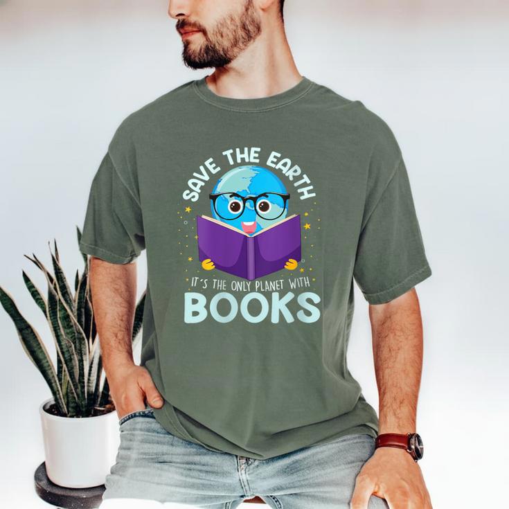 Save Earth It´s Only Planet With Books Reader Earth Day Men's Comfort Colors T-Shirt