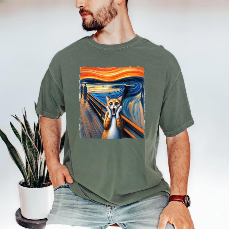 The Scream Cat Parody For Kitty Cat Lover Cat Mom Cat Dad Men's Comfort Colors T-Shirt