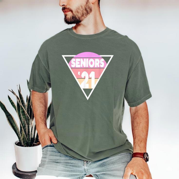 Seniors 2021 For Her Him Retro 21 Graduation Class Men's Comfort Colors T-Shirt