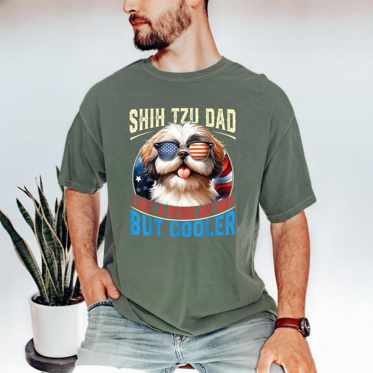 Shih Tzu Dad Like A Regular Dad But Cooler Dog Father's Day Men's Comfort Colors T-Shirt