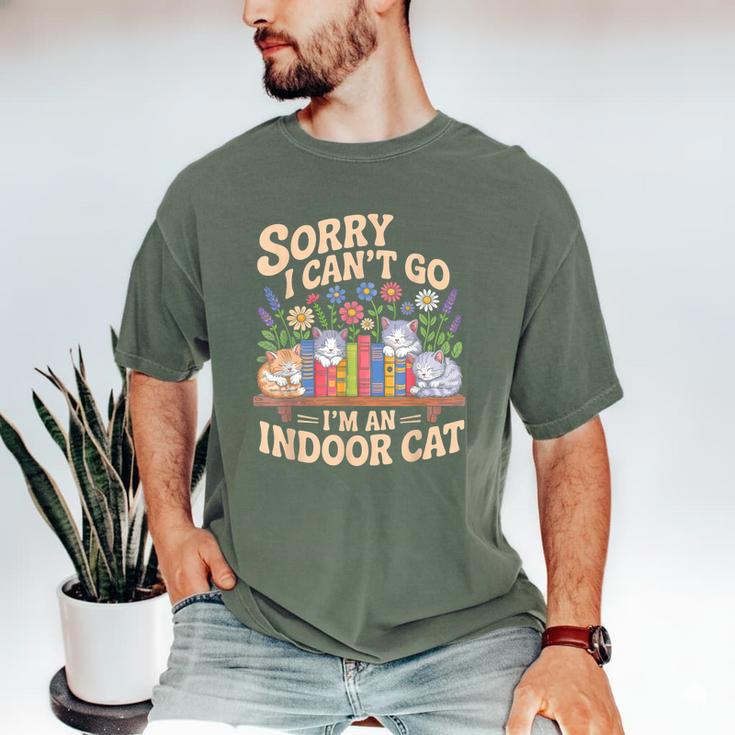 Sorry I Cant Go Im An Indoor Cat Cat Owners Introverts Men's Comfort Colors T-Shirt