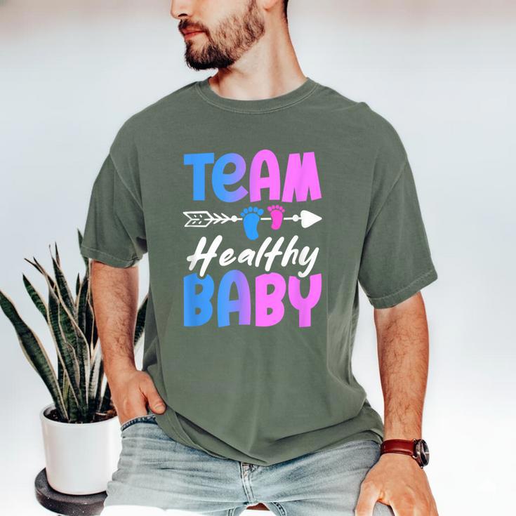 Team Healthy Baby Gender Reveal Pregnancy Mom Dad Men's Comfort Colors T-Shirt