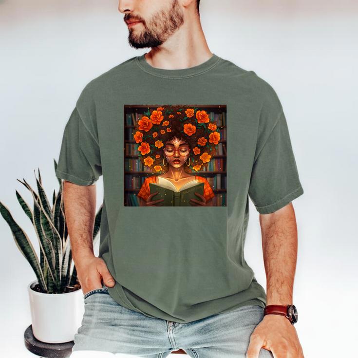 History Month Black Afro Girl Women Book Lovers Men's Comfort Colors T-Shirt