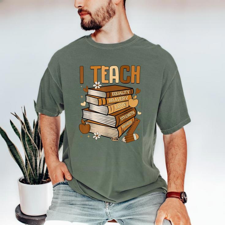 History Month I Teach Melanin Book Black Teacher Men's Comfort Colors T-Shirt