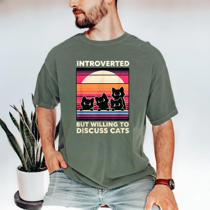 Unique Art For Introverted Cat Fans -Adults Cat Humorous Introvert Small Men's Comfort Colors T-Shirt