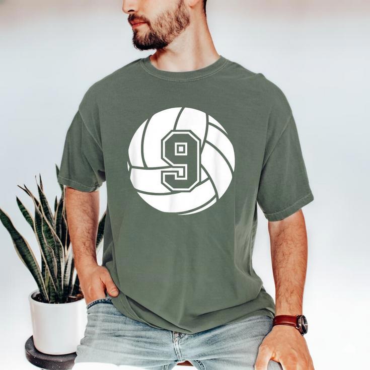 Volleyball Player 9 Volleyball Mom Dad Jersey Number 9 Men's Comfort Colors T-Shirt