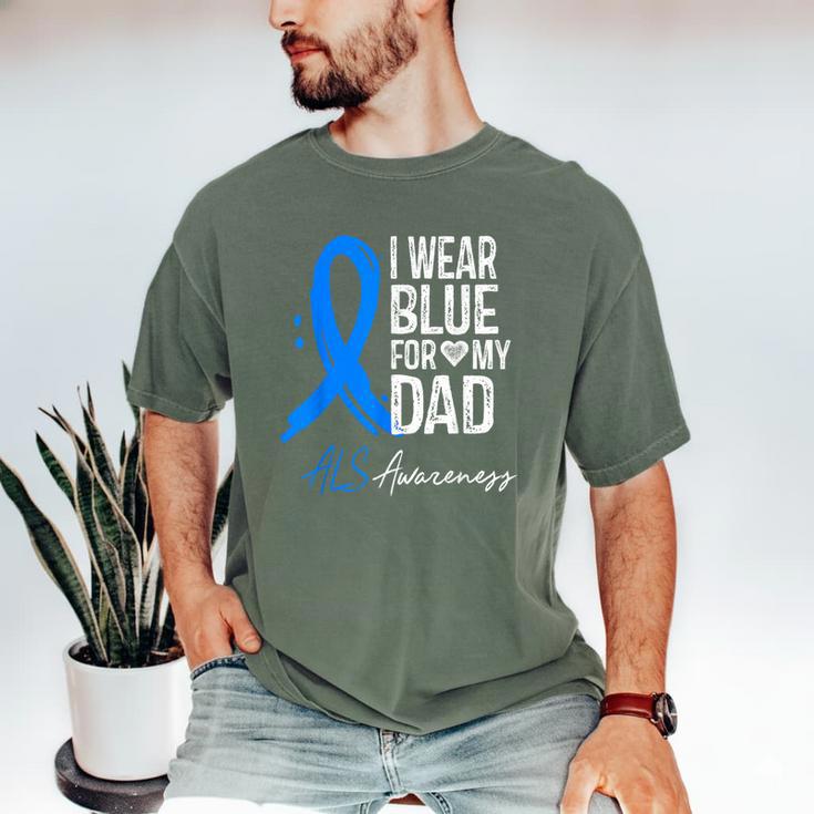 I Wear Blue For My Dad Shirt ALS Awareness Tshirt Men's Comfort Colors T-Shirt
