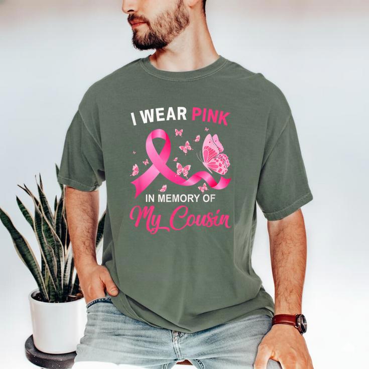 I Wear Pink In Memory Of My Cousin Breast Cancer Awareness Men's Comfort Colors T-Shirt