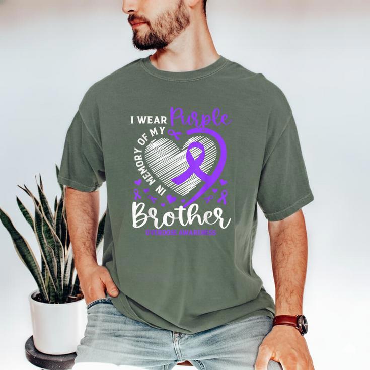 I Wear Purple In Memory Of My Brother Overdose Awareness Men's Comfort Colors T-Shirt