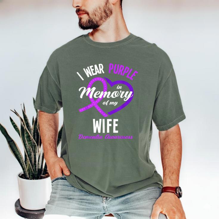 I Wear Purple In Memory For My Wife Dementia Awareness Men's Comfort Colors T-Shirt