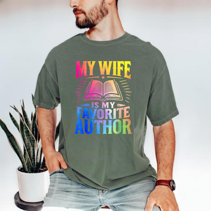 My Wife Is My Favorite Author Book Writer Writing Husband Men's Comfort Colors T-Shirt