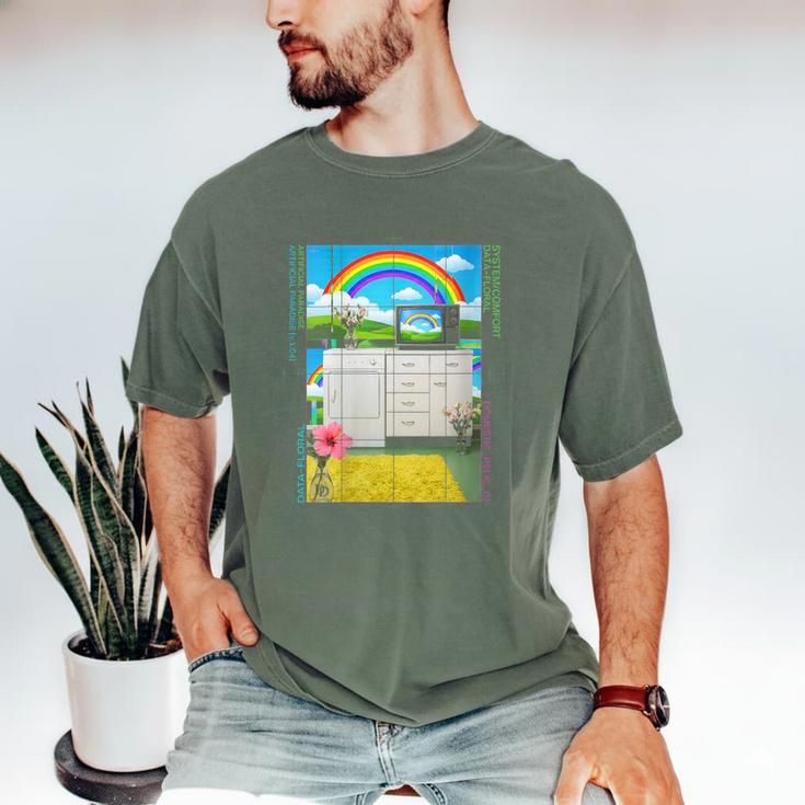 Women's Frutiger Aero Aesthetic Rainbow Glitch Art Men's Comfort Colors T-Shirt