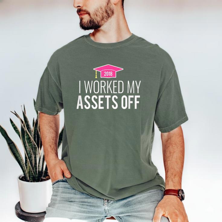 I Worked My Assets Off Accounting Graduation T-Shirt Men's Comfort Colors T-Shirt