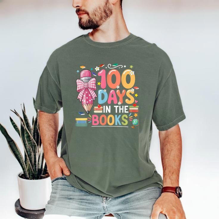 100th Day Of School Teacher Floral 100 Days In The Books Men's Comfort Colors T-Shirt