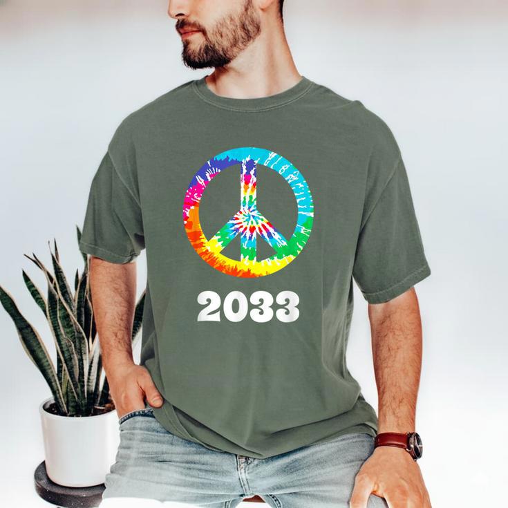 2033 Graduation Class Year Tie Dye Peace Sign Men's Comfort Colors T-Shirt