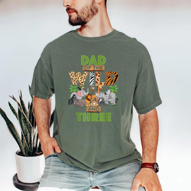 3rd Birthday Zoo Safari Jungle Dad Of The Wild And Three Men's Comfort Colors T-Shirt