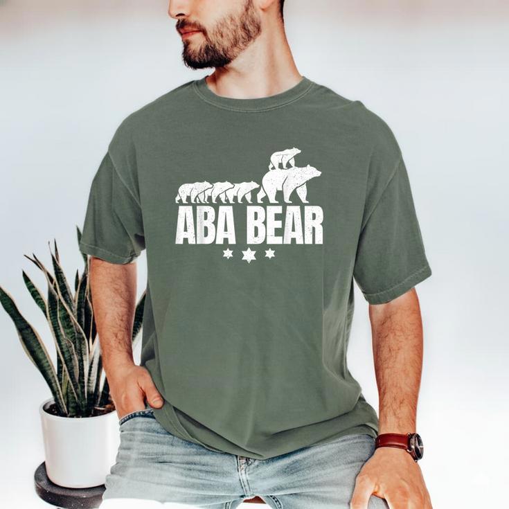 Aba Bear For Jewish Dad With Four Kids On Father's Day Men's Comfort Colors T-Shirt Aba Bear For Jewish Dad With Four Kids On Father's Day Men's Comfort Colors T-Shirt