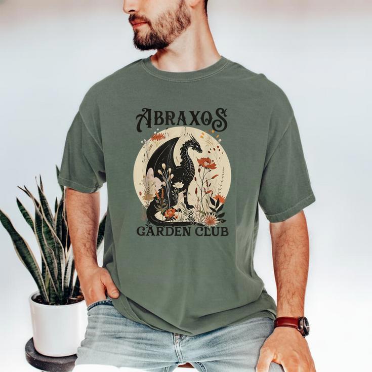 Abraxos Flower Garden Club Book Lover Fantasy Dragon Bookish Men's Comfort Colors T-Shirt