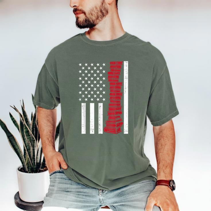 America Flag Read Book Reading Librarian Men Women Kids Men's Comfort Colors T-Shirt