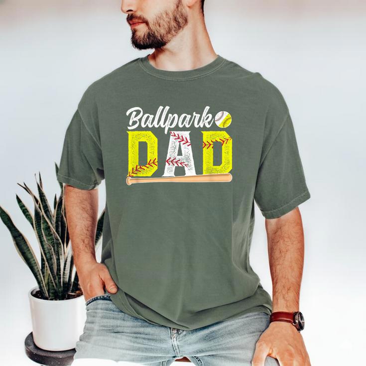 Ballpark Dad Baseball Softball Dad Of Ballers Men's Comfort Colors T-Shirt