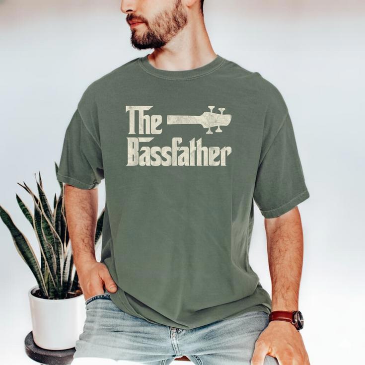 The Bassfather Distressed Bass Player Dad Fathers Day Men's Comfort Colors T-Shirt