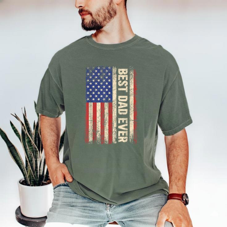 Best Dad Ever US American Flag For Father's Day Men Men's Comfort Colors T-Shirt