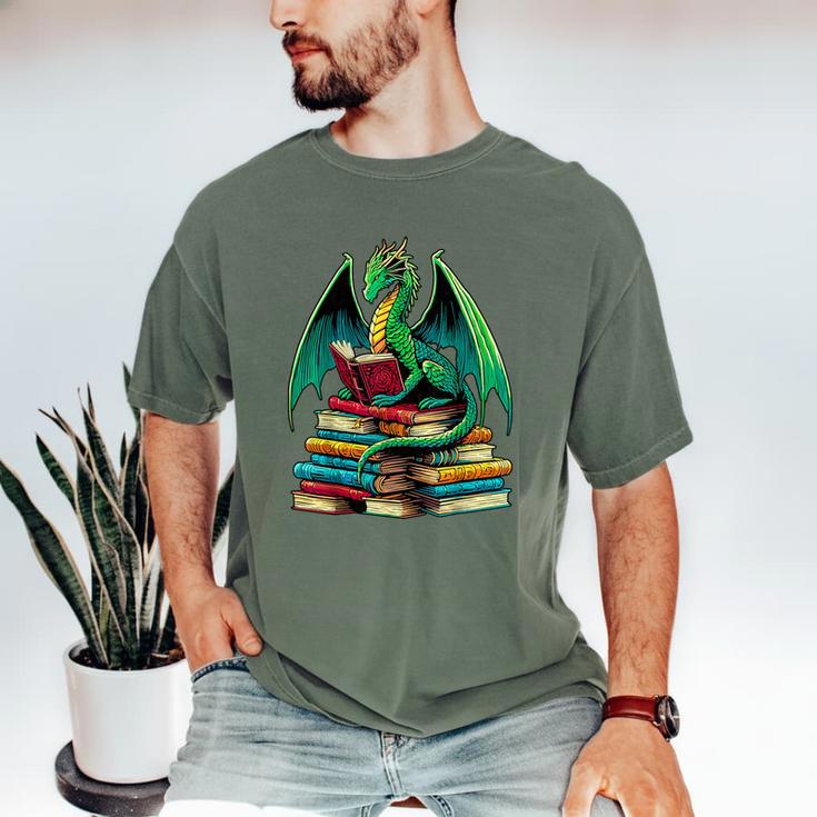 Book Dragon Reading Books Men's Comfort Colors T-Shirt