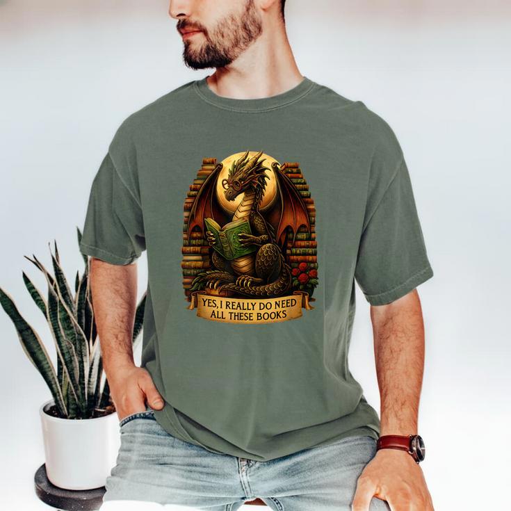 Book Dragon Yes I Really Do Need All These Books Men Women Men's Comfort Colors T-Shirt Book Dragon Yes I Really Do Need All These Books Men Women Men's Comfort Colors T-Shirt