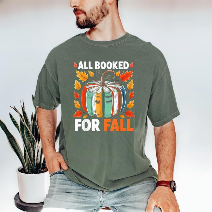 All Booked For Fall Book Pumpkin Autumn Thanksgiving Teacher Men's Comfort Colors T-Shirt