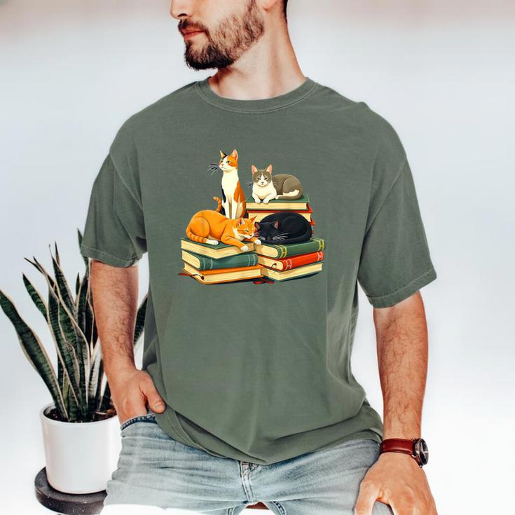 Bookish Cat Lover Cute Reading Squad Books & Kittens Love Men's Comfort Colors T-Shirt Bookish Cat Lover Cute Reading Squad Books & Kittens Love Men's Comfort Colors T-Shirt