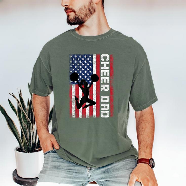Cheer Dad American Flag Cheerleader Support Men's Comfort Colors T-Shirt