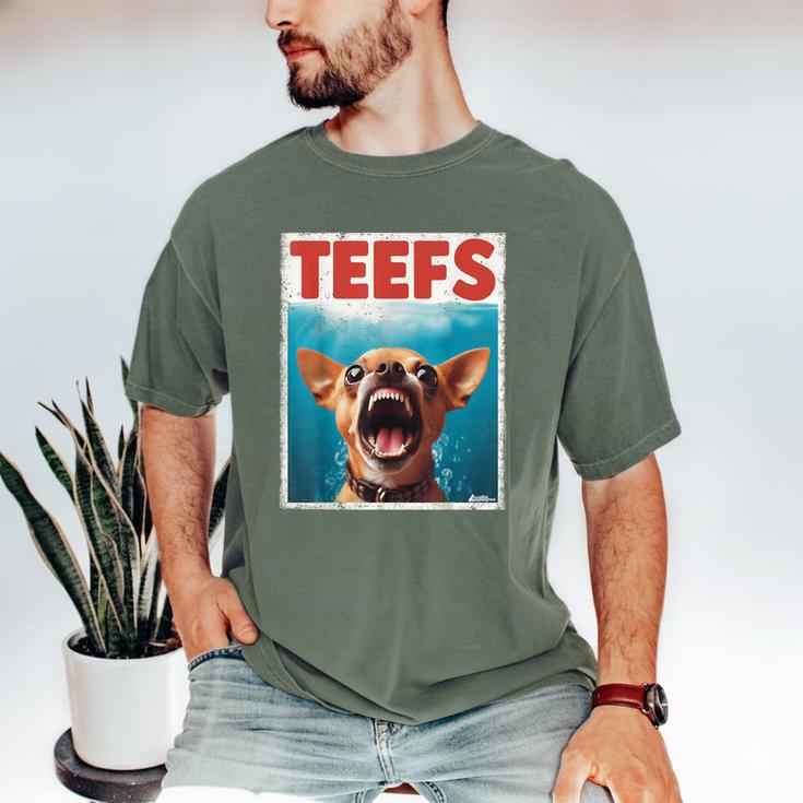 Chihuahua Teefs Top Teeth Chi Jowls Paws Dog Mom Dad Men's Comfort Colors T-Shirt